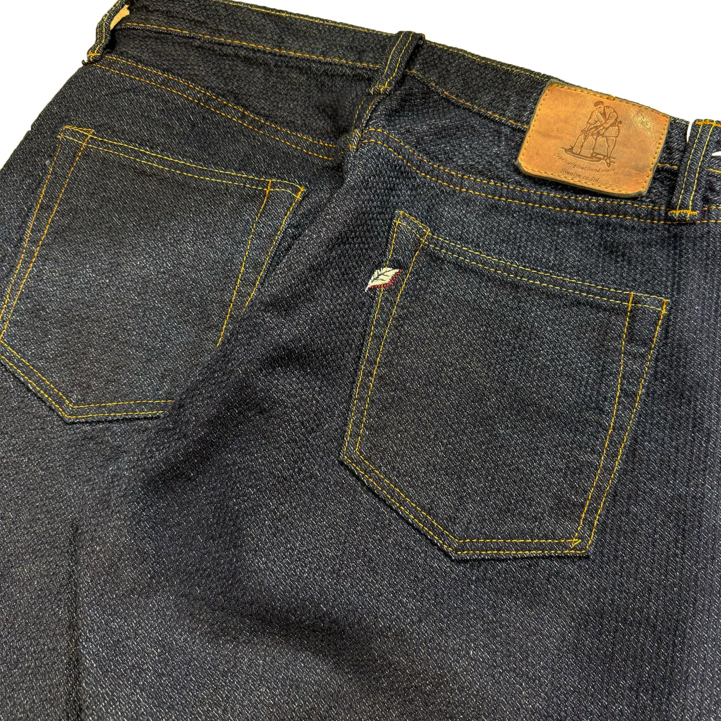 Sashiko 5 Pocket Pants - Loose Fit:Indigo x  Indigo sashiko