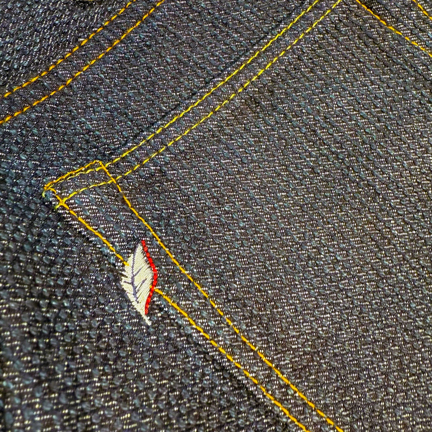 Sashiko 5 Pocket Pants - Loose Fit:Indigo x  Indigo sashiko