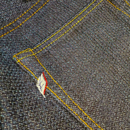 Sashiko 5 Pocket Pants - Loose Fit:Indigo x  Indigo sashiko