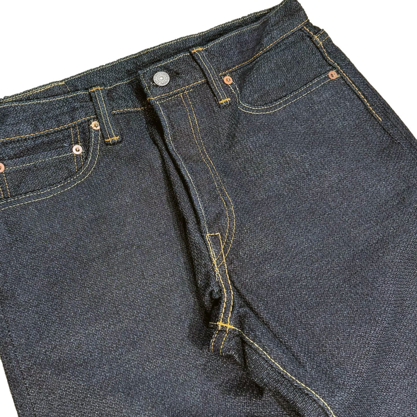 Sashiko 5 Pocket Pants - Loose Fit:Indigo x  Indigo sashiko