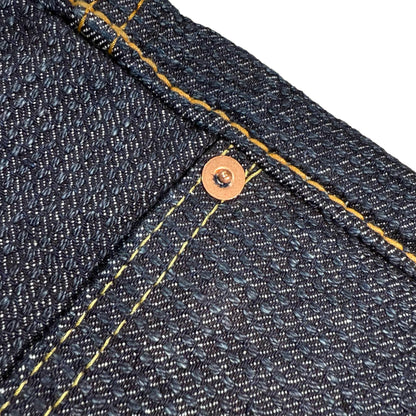 Sashiko 5 Pocket Pants - Loose Fit:Indigo x  Indigo sashiko