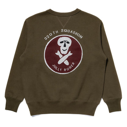 THE REAL McCOY'S,JOE McCOY MILITARY PRINT SWEATSHIRT / JOLLY ROGER:OLIVE