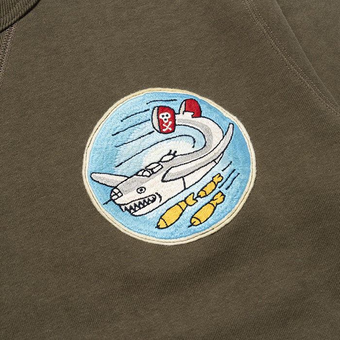 THE REAL McCOY'S,JOE McCOY MILITARY PRINT SWEATSHIRT / JOLLY ROGER:OLIVE