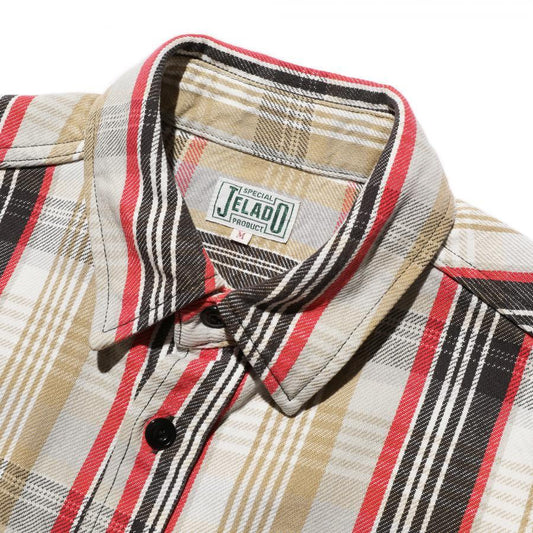 ジェラード JP02127 / JP02128 Union Workers Shirt Regular ラテ メンズ ネルシャツ レギュラーレングス