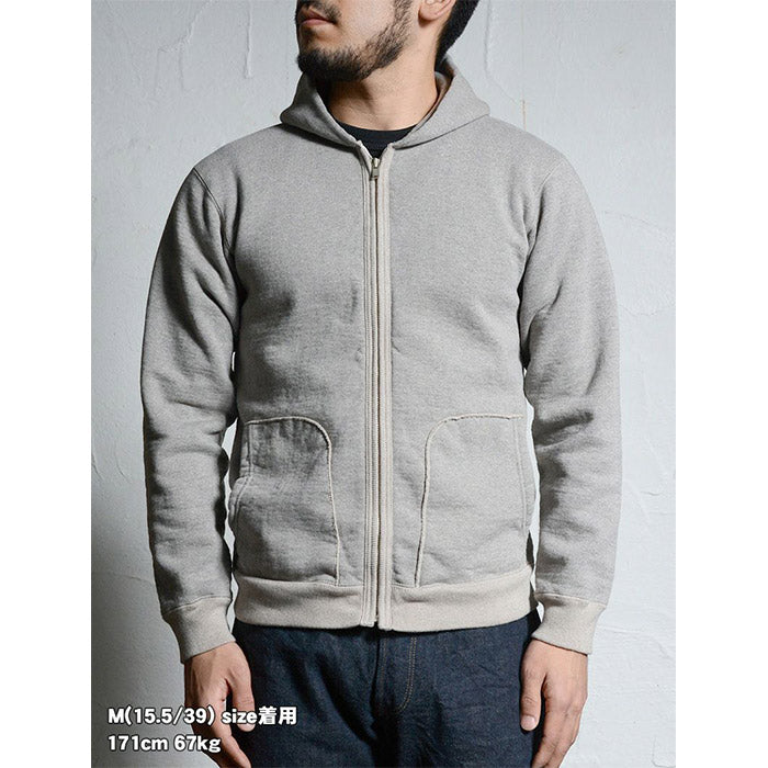 23FW デラックスウエア SPZ-00 FULLZIP PARKA PLAIN フルジップパーカー メンズ ロングセラーモデル フーディー 杢GRAY.BEIGE
