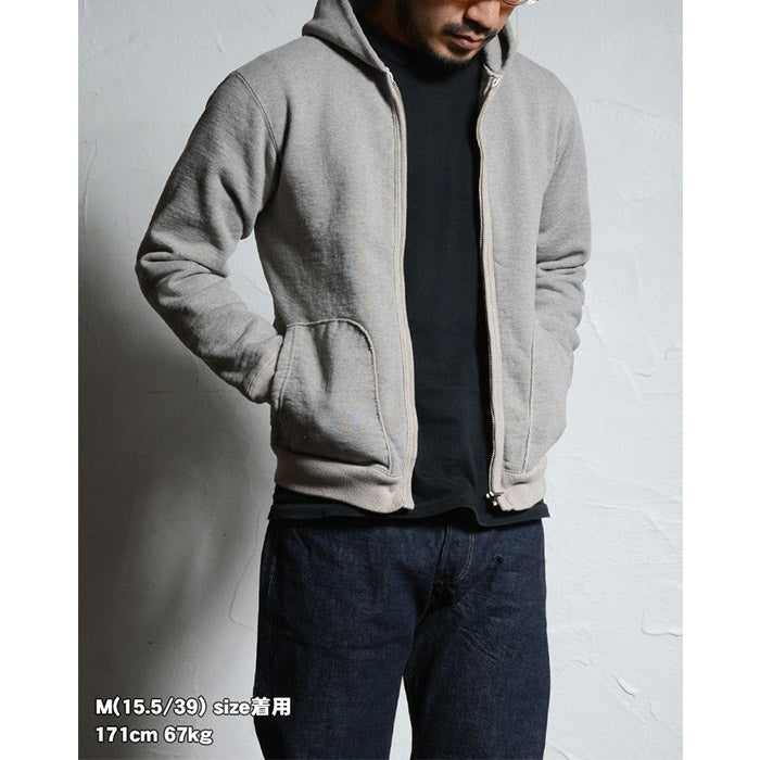 23FW デラックスウエア SPZ-00 FULLZIP PARKA PLAIN フルジップパーカー メンズ ロングセラーモデル フーディー 杢GRAY.BEIGE