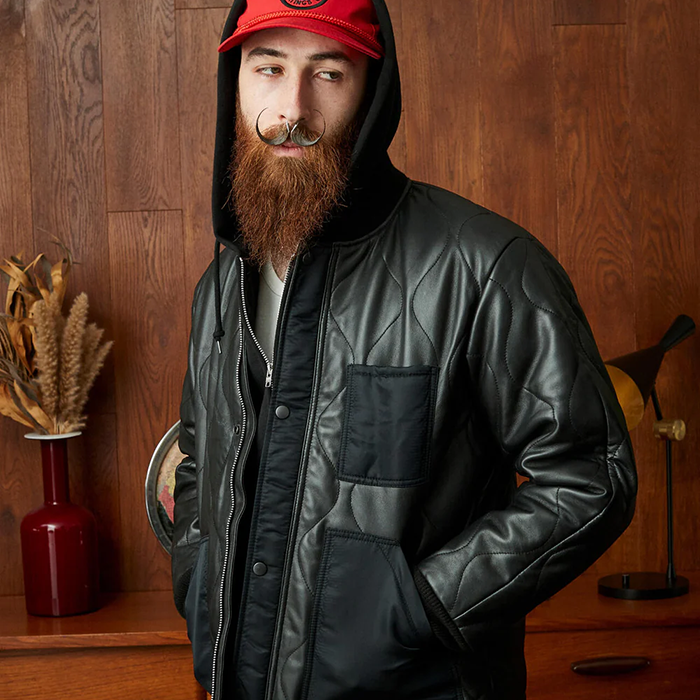 Schott QUILTED LINNER SHORT LEATHER/キルティング ライナー ショート