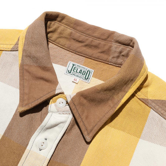 ジェラード JP02125 / JP02126 JELADO Union Worker Shirt Short Length グレインマスタード メンズ ネルシャツ ショートレングス