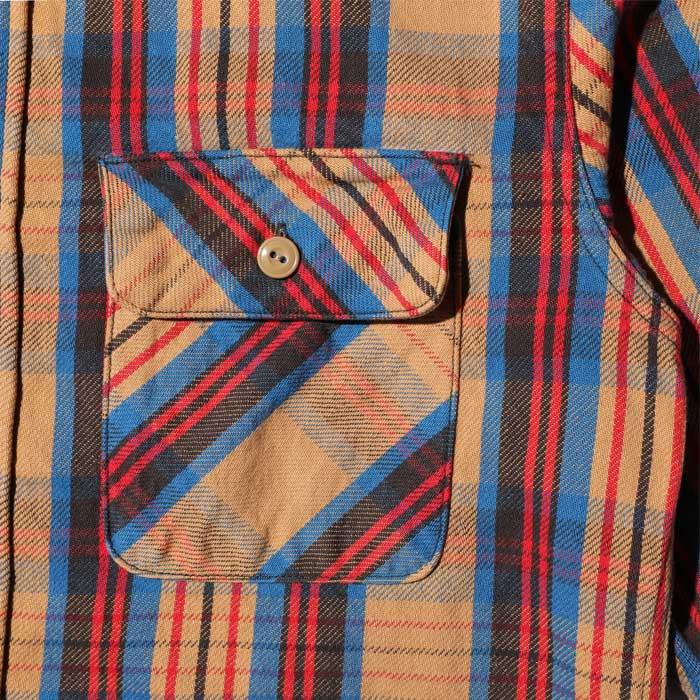 ジェラード JP82127 JP82128 Union Worker Shirt Regular Length ピーナツ メンズ ネルシャツ レギュラー丈 ユニオンワークシャツ チェック 長袖 フランネル