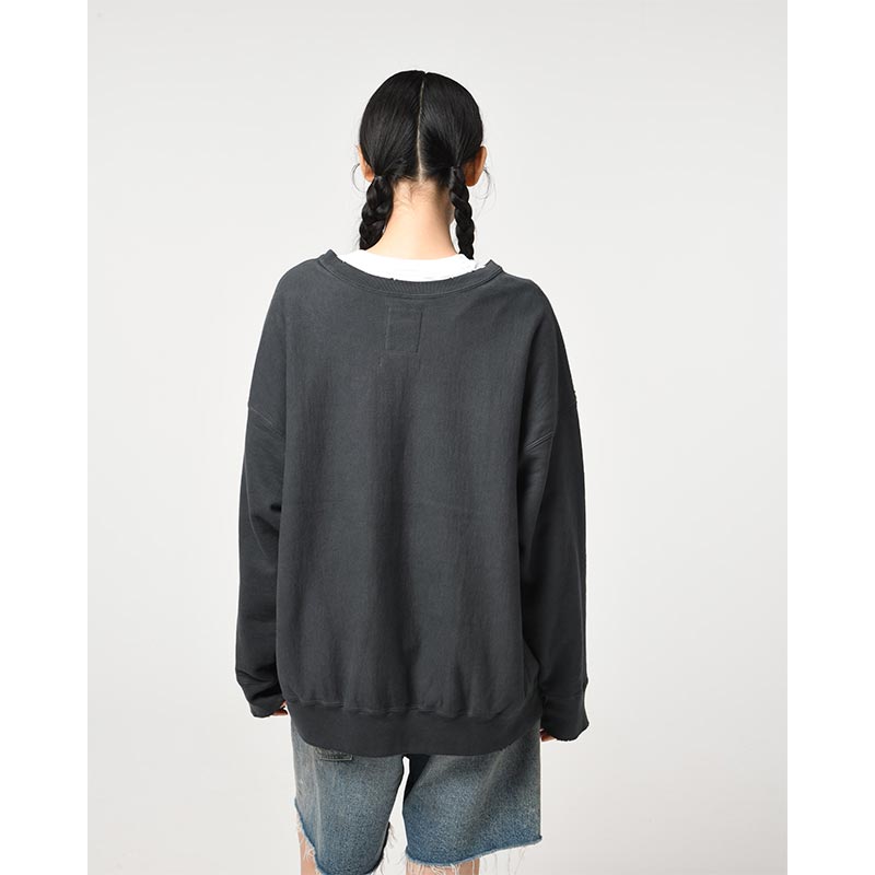 バウワウ  BW242-YSS YODA / SWEATSHIRTS LIMITED EDITION BLACK DAMAGED ヨーダ フロッキー スウェット