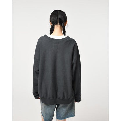 バウワウ  BW242-YSS YODA / SWEATSHIRTS LIMITED EDITION BLACK DAMAGED ヨーダ フロッキー スウェット