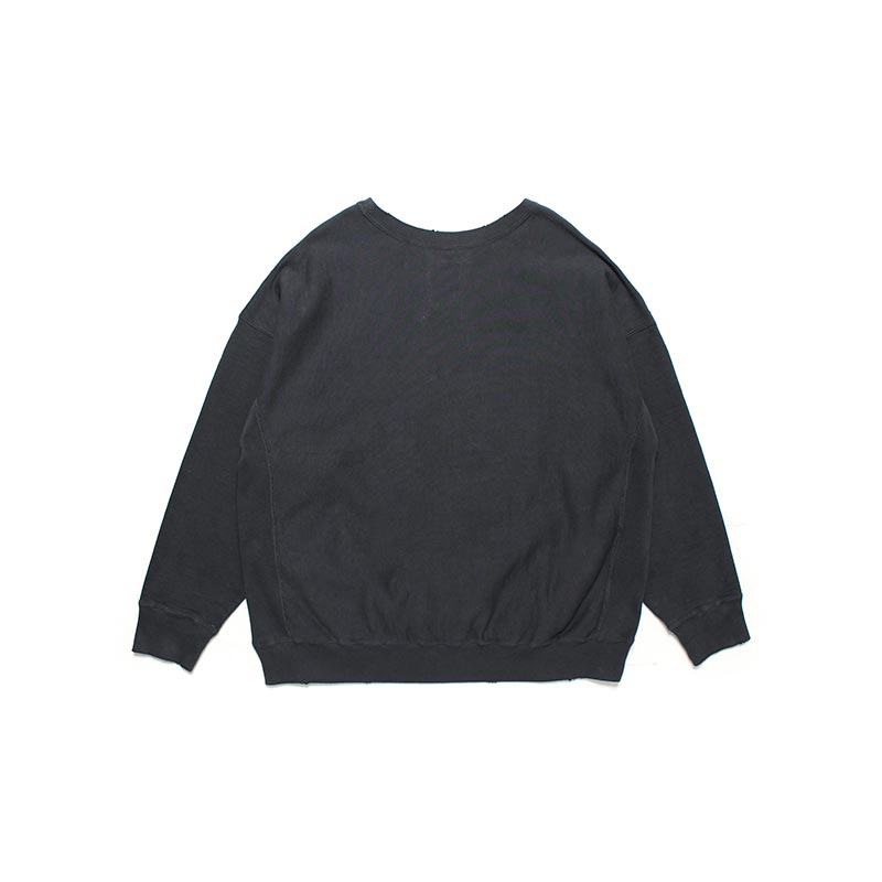 バウワウ  BW242-YSS YODA / SWEATSHIRTS LIMITED EDITION BLACK DAMAGED ヨーダ フロッキー スウェット