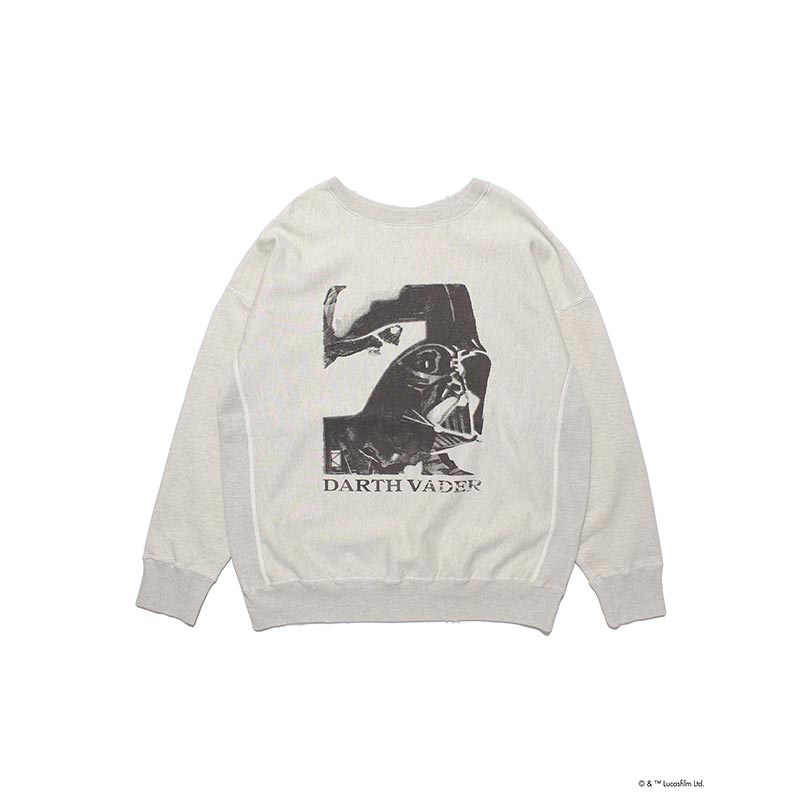 バウワウ  BW242-DVSS DARTH VADER / SWEATSHIRTS LIMITED EDITION OATMEAL AGING ダース・ベイダー シルクプリント スウェット