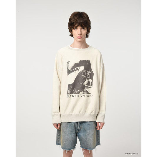 バウワウ  BW242-DVSS DARTH VADER / SWEATSHIRTS LIMITED EDITION OATMEAL AGING ダース・ベイダー シルクプリント スウェット