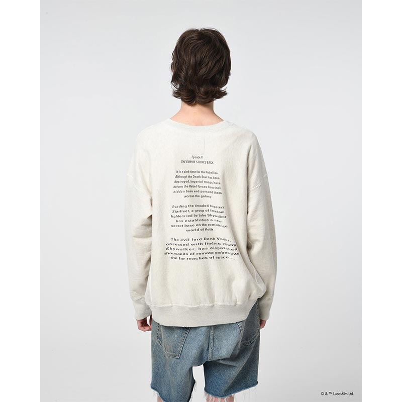 バウワウ  BW242-DVSS DARTH VADER / SWEATSHIRTS LIMITED EDITION OATMEAL AGING ダース・ベイダー シルクプリント スウェット