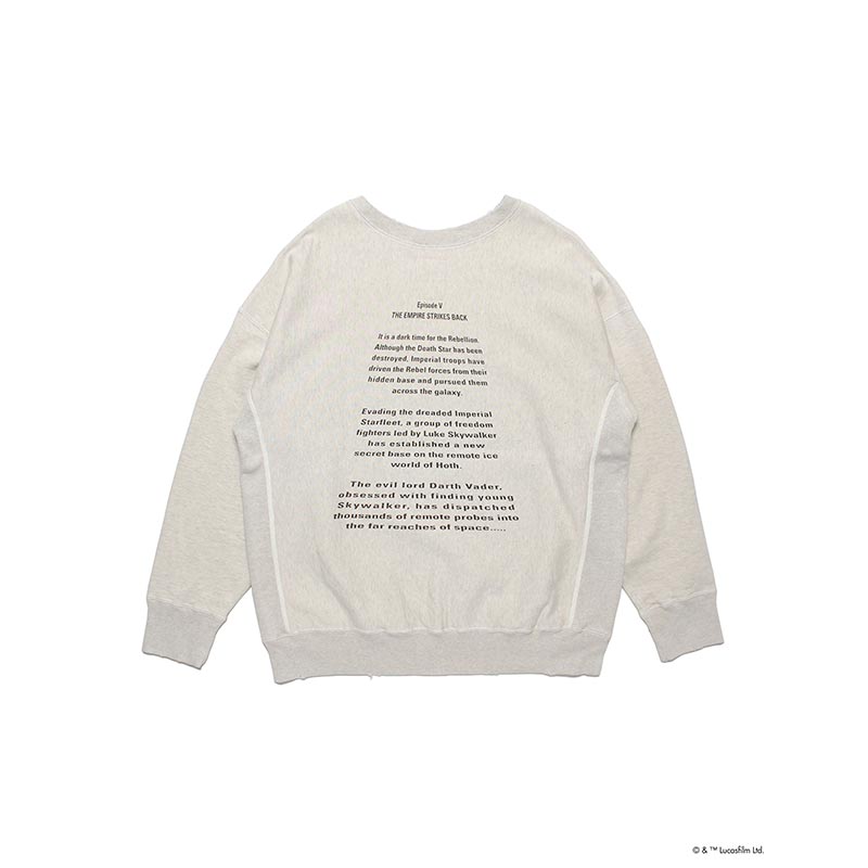 バウワウ  BW242-DVSS DARTH VADER / SWEATSHIRTS LIMITED EDITION OATMEAL AGING ダース・ベイダー シルクプリント スウェット