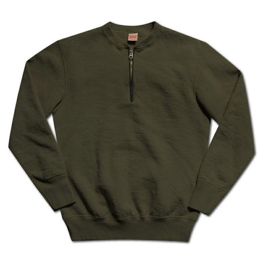 デラックスウエア S105-00 HALF ZIP SWEAT オリーブ メンズ スウェット ハーフジップモデル