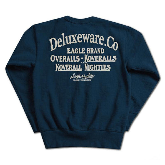 24FW デラックスウエア BRGS-24A DELUXEWARE BLUE.BLACK メンズ  ロゴデザインプリント スウェットバックプリント