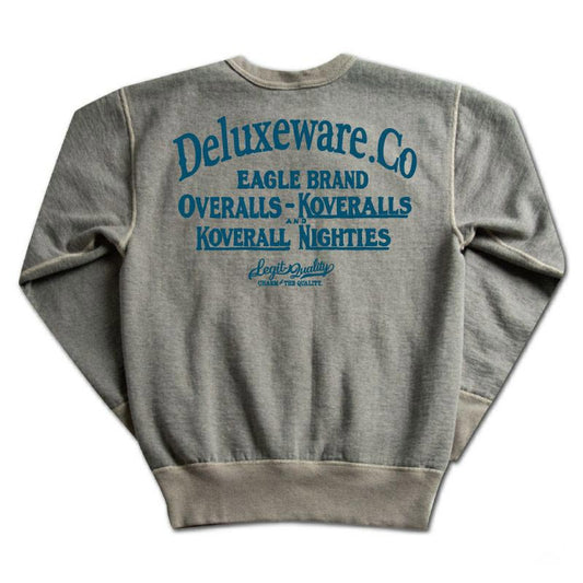 24FW デラックスウエア BRGS-24A DELUXEWARE 杢GRAY.BEIGE メンズ  ロゴデザインプリント スウェットバックプリント