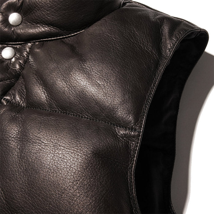 ファインクリークレザーアンドコー ACVE003 Law ディアスキン ダウンベスト ブラック