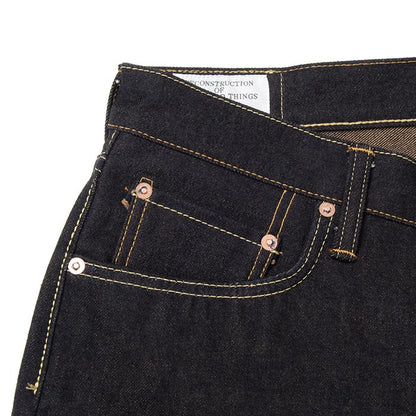 ステュディオ・ダ・ルチザン D1879 藍渋染めジーンズ ワンウォッシュ 15.0oz メンズ デニム レギュラーストレート 本藍染め 柿渋 チェーンステッチ 裾上げ無料