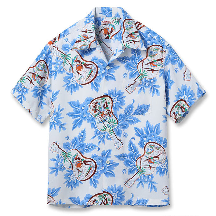 SUN SURF(サンサーフ)Lot No. SS39613 / RAYON HAWAIIAN SHIRT “UKULELE MELODY”:105) OFF WHITE