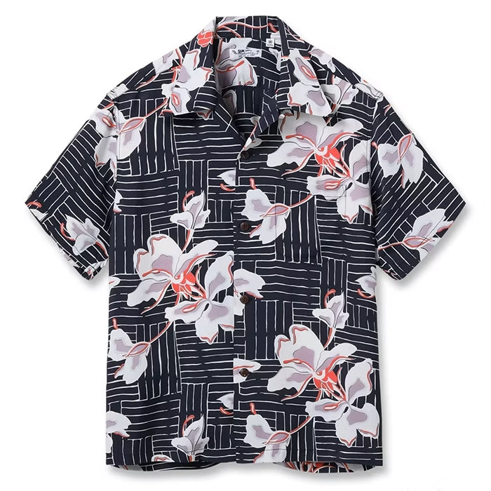 SUN SURF(サンサーフ)SS39615 / RAYON HAWAIIAN SHIRT “WHITE GINGER”119) BLACK