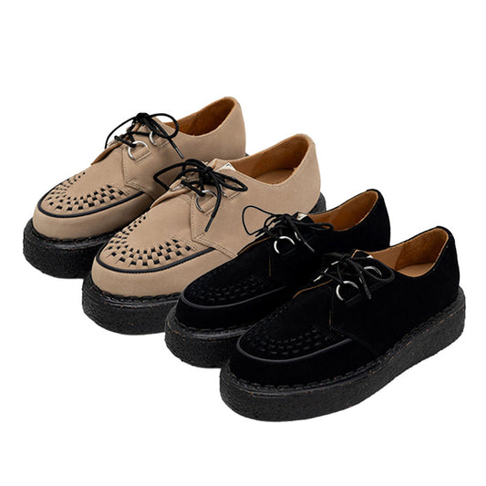 General Scale(ジェネラルスケール) "DAVID"Suede Inter Lace Shoes:BEIGE BLACK