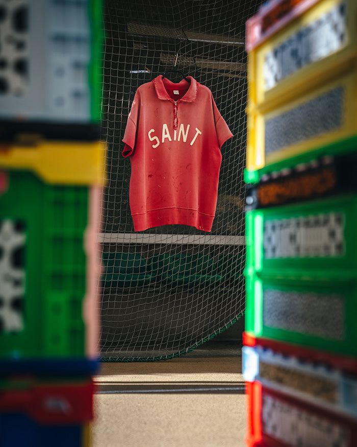 SAINT Mxxxxxx(セントマイケル) SM-MK8-0000-053 / SS HALF ZIP SWEAT / SAINT / RED