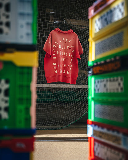 SAINT Mxxxxxx(セントマイケル) SM-MK8-0000-053 / SS HALF ZIP SWEAT / SAINT / RED