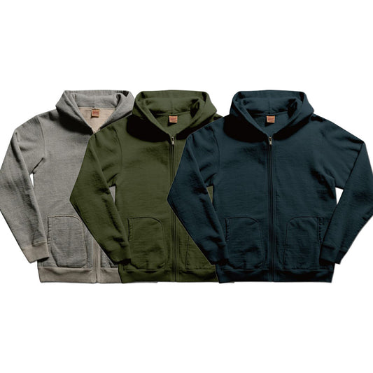 DELUXE WARE(デラックスウエア) SPZ-00[FULLZIP PARKA PLAIN] :杢GRAY.BEIGE OLIVE S.NVY