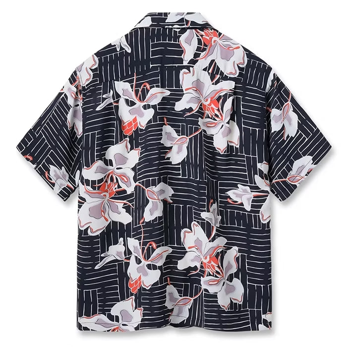 SUN SURF(サンサーフ)SS39615 / RAYON HAWAIIAN SHIRT “WHITE GINGER”119) BLACK