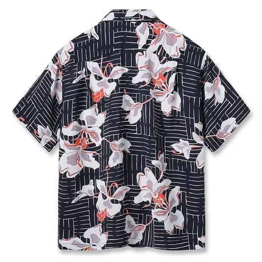 SUN SURF(サンサーフ)SS39615 / RAYON HAWAIIAN SHIRT “WHITE GINGER”119) BLACK