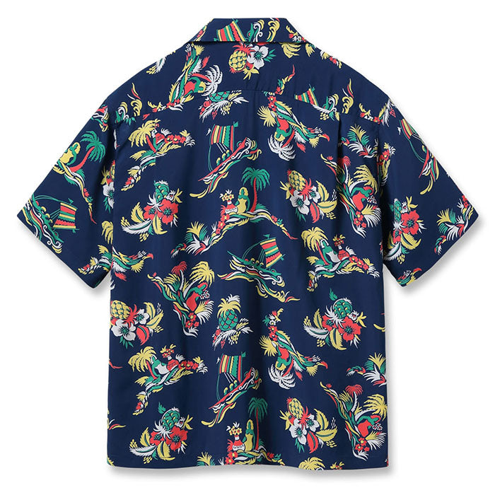 SUN SURF(サンサーフ)Lot No. SS39620 / RAYON HAWAIIAN SHIRT “ISLAND TRIP”:128) NAVY