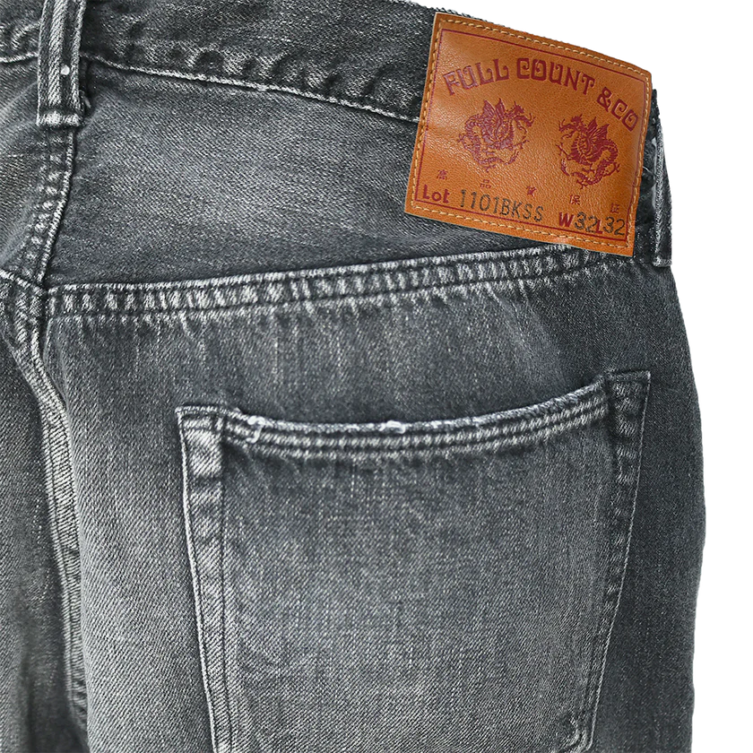 FULLCOUNT(フルカウント) 1101BKSSHW Straight Black Selvedge Denim Dartford(Super Smooth)