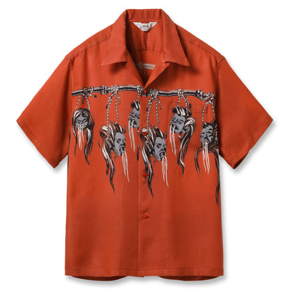 STAR OF HOLLYWOOD(スターオブハリウッド)Lot No. SH39705 / HOPSACK RAYON OPEN SHIRT “SHRUNKEN HEAD” 165) RED