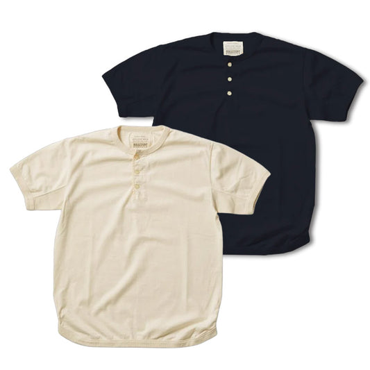 FULLCOUNT(フルカウント) 5222H-21 Flat Seam Heavyweight Henley T Shirt Ink.Blk Ecru
