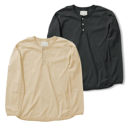 FULLCOUNT(フルカウント) 5222LH Flat Seam Heavyweight Longsleeve Henley T Shirt Ink.Blk Ecru