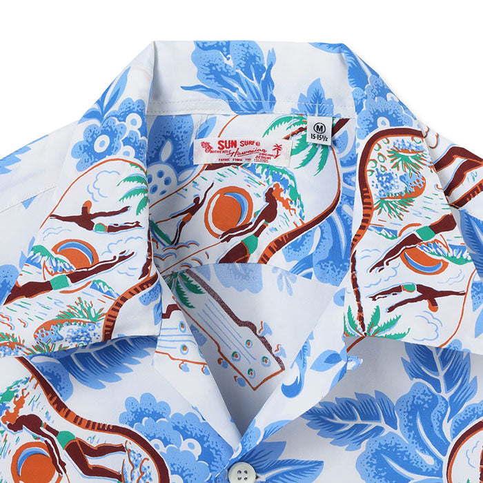 SUN SURF(サンサーフ)Lot No. SS39613 / RAYON HAWAIIAN SHIRT “UKULELE MELODY”:105) OFF WHITE