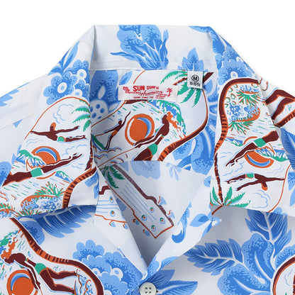 SUN SURF(サンサーフ)Lot No. SS39613 / RAYON HAWAIIAN SHIRT “UKULELE MELODY”:105) OFF WHITE