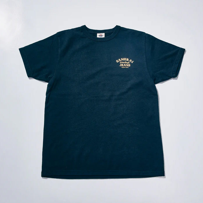 SAMURAI JEANS(サムライジーンズ) SJST26-105 リペンインレイ吊編Tシャツ BLACK Concrete Gray