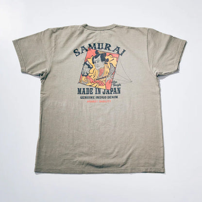 SAMURAI JEANS(サムライジーンズ) SJST26-105 リペンインレイ吊編Tシャツ BLACK Concrete Gray