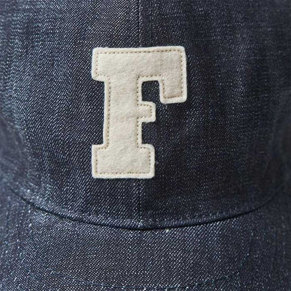 FULLCOUNT 6843 6Panel Denim Baseball ’F’ Cap Indigo Blue Black