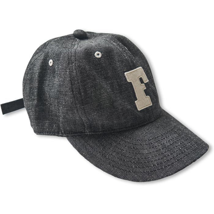 FULLCOUNT 6843 6Panel Denim Baseball ’F’ Cap Indigo Blue Black