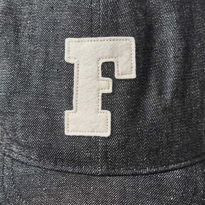 FULLCOUNT 6843 6Panel Denim Baseball ’F’ Cap Indigo Blue Black