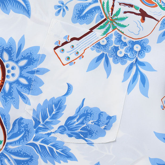 SUN SURF(サンサーフ)Lot No. SS39613 / RAYON HAWAIIAN SHIRT “UKULELE MELODY”:105) OFF WHITE