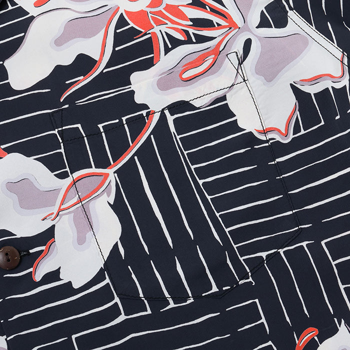 SUN SURF(サンサーフ)SS39615 / RAYON HAWAIIAN SHIRT “WHITE GINGER”119) BLACK