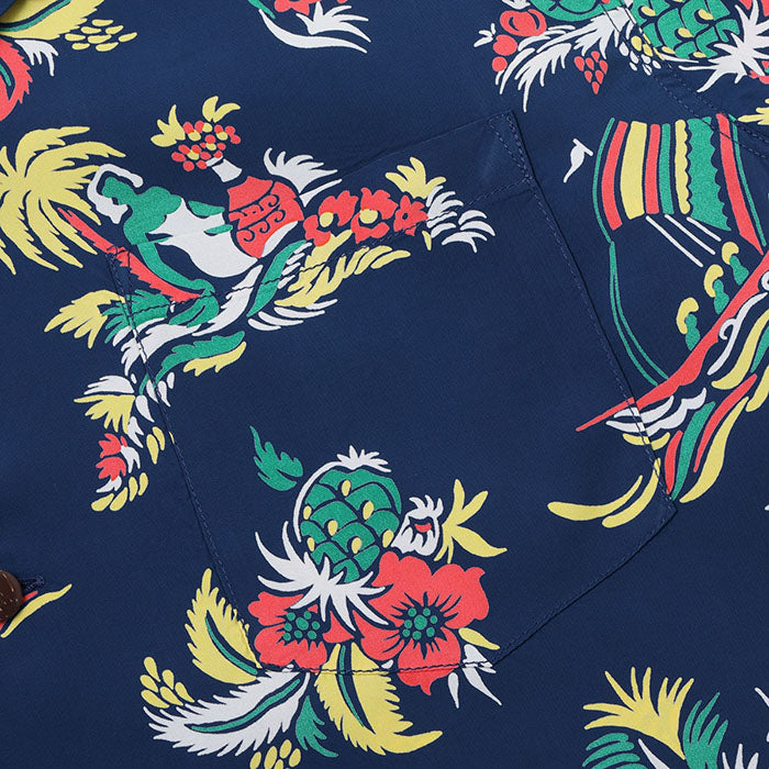 SUN SURF(サンサーフ)Lot No. SS39620 / RAYON HAWAIIAN SHIRT “ISLAND TRIP”:128) NAVY