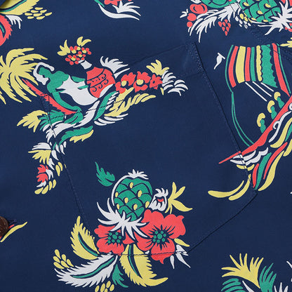 SUN SURF(サンサーフ)Lot No. SS39620 / RAYON HAWAIIAN SHIRT “ISLAND TRIP”:128) NAVY