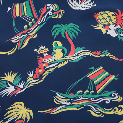 SUN SURF(サンサーフ)Lot No. SS39620 / RAYON HAWAIIAN SHIRT “ISLAND TRIP”:128) NAVY